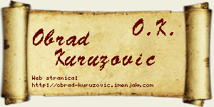 Obrad Kuruzović vizit kartica